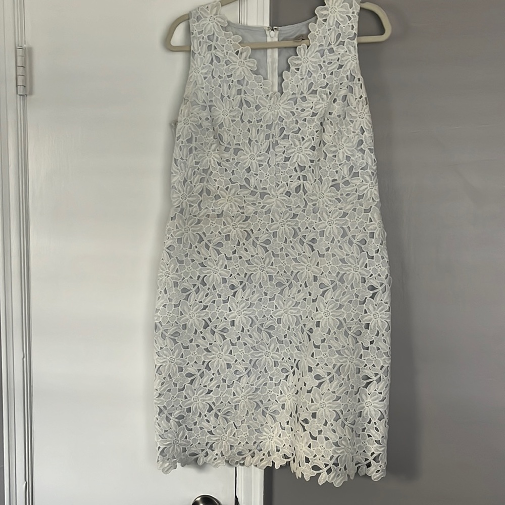 White lace shift dress